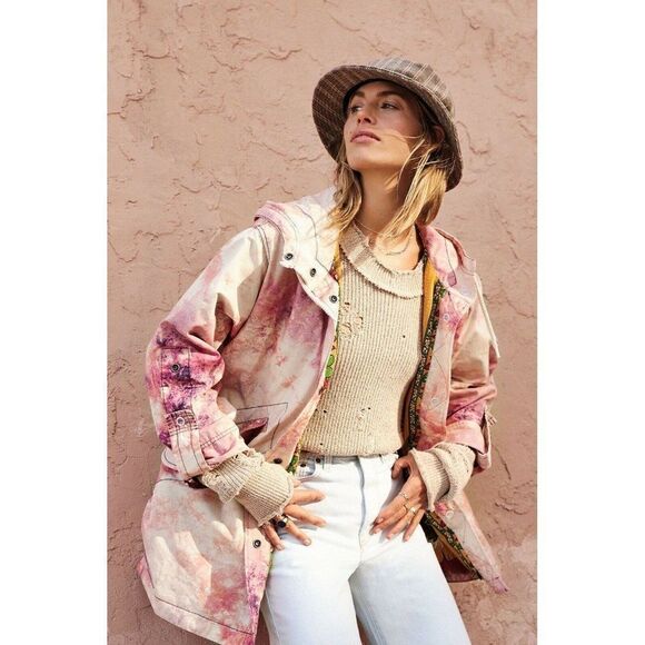 NEW FREE PEOPLE ELECTRIC FIELDS TIE DYE PARKA - Picture 5 of 5